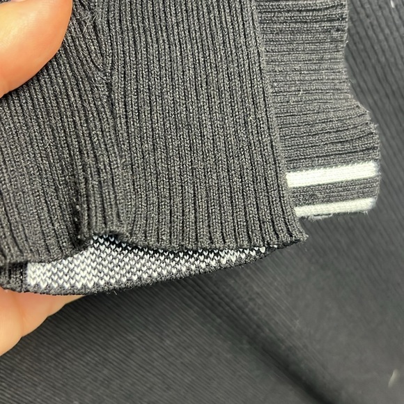 Pringle of Scotland ribbed Knit Dress/Sweater black white logo long sleeve midi - Picture 8 of 11